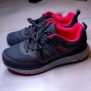Diawin Womens Athletic Running Shoes Grey Neon Pink Mesh Sneakers Size 9.5 NEW